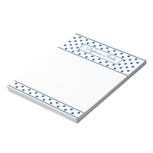 Simple Polka Dot Blue, aangepast Notitieblok (Linkerzijde)