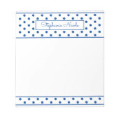 Simple Polka Dot Blue, aangepast Notitieblok (Voorkant)