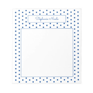 Simple Polka Dot Blue op maat van de dunne rand Notitieblok