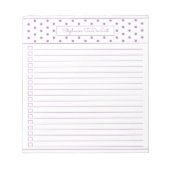 Simple Polka Dot Lavender One Column Checklist Notitieblok (Voorkant)