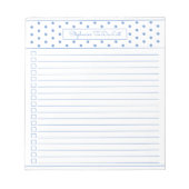 Simple Polka Dot Light Blue One Column Checklist Notitieblok (Voorkant)