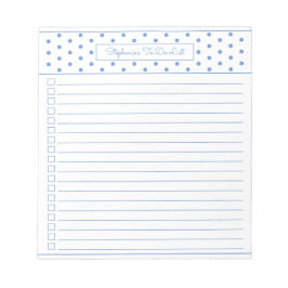 Simple Polka Dot Light Blue One Column Checklist Notitieblok