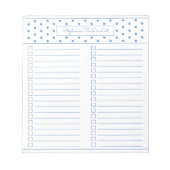 Simple Polka Dot Light Blue Two Column Checklist Notitieblok (Voorkant)