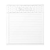 Simple Polka Dot Light Grey One Column Checklist Notitieblok (Voorkant)