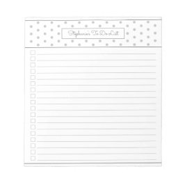 Simple Polka Dot Light Grey One Column Checklist Notitieblok