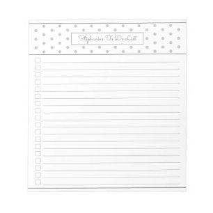 Simple Polka Dot Light Grey One Column Checklist Notitieblok