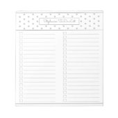 Simple Polka Dot Light Grey Two Column Checklist Notitieblok (Voorkant)