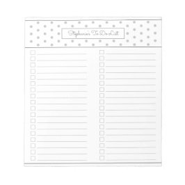 Simple Polka Dot Light Grey Two Column Checklist Notitieblok