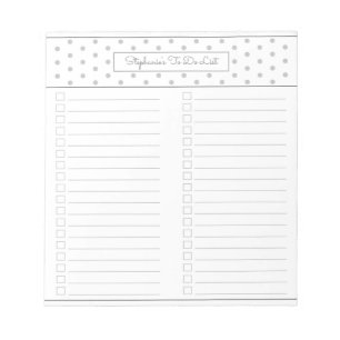 Simple Polka Dot Light Grey Two Column Checklist Notitieblok