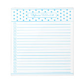 Simple Polka Dot Sky Blue One Column Checklist Notitieblok (Voorkant)