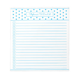 Simple Polka Dot Sky Blue One Column Checklist Notitieblok
