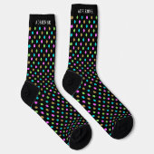 Simple Polka Dots Pattern Personalized Black Sokken (Rechts)