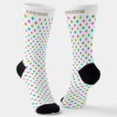 Simple Polka Dots Pattern Personalized White Sokken (Gebogen)