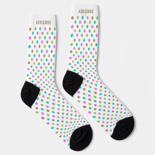 Simple Polka Dots Pattern Personalized White Sokken (Rechts)
