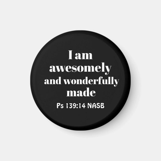 Simple Positive Bible Affirmation Christian Black Magneet (Voorkant)