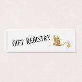Simple Preppy Gold Stork Cadeauregister Kaart invo (Voorkant)