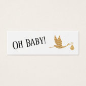 Simple Preppy Gold Stork Insert Cadeauregister Kaa Mini Visitekaartjes (Voorkant)