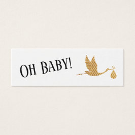 Simple Preppy Gold Stork Insert Cadeauregister Kaa Mini Visitekaartjes