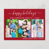 Simple Prettige feestdagen 3 Photo Holiday Briefka (Voorkant)