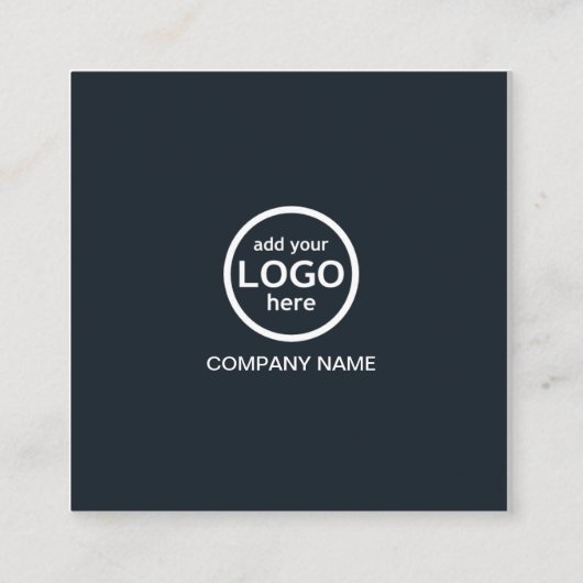 Simple Professional 2 kleuren voeg uw logo toe Vierkante Visitekaartje (Achterkant)