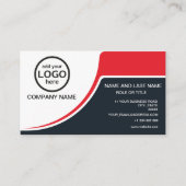 Simple Professional 2 kleuren voeg uw logo toe Visitekaartje (Voorkant)