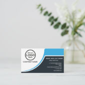 Simple Professional 2 kleuren voeg uw logo toe Visitekaartje (Staand voorkant)