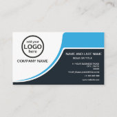 Simple Professional 2 kleuren voeg uw logo toe Visitekaartje (Voorkant)