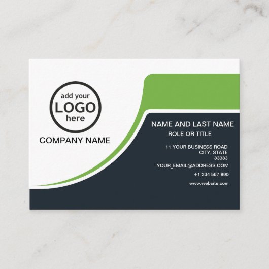 Simple Professional 2 kleuren voeg uw logo toe Visitekaartje (Voorkant)