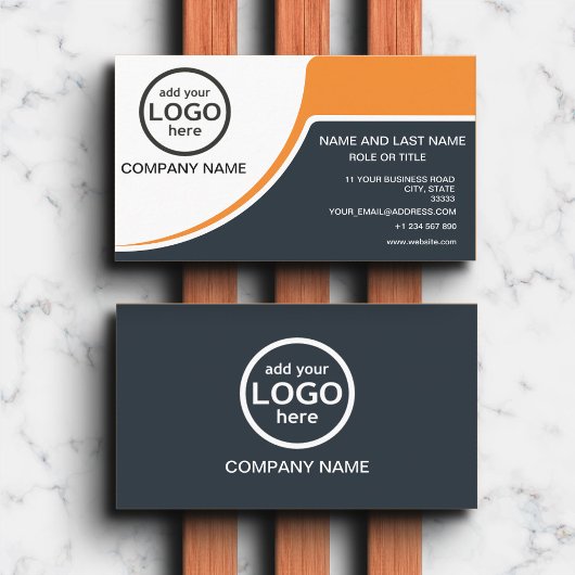 Simple Professional 2 kleuren voeg uw logo toe Visitekaartje