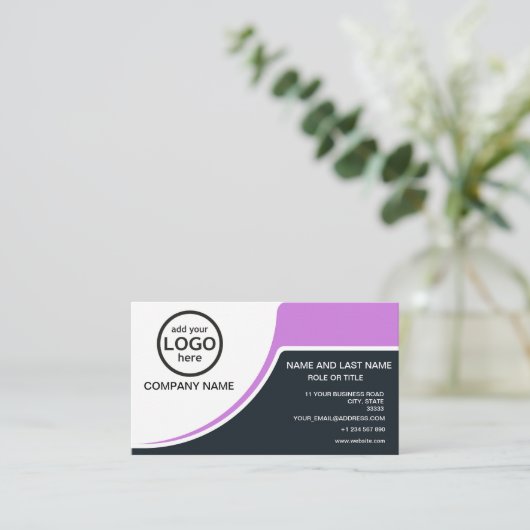 Simple Professional 2 kleuren voeg uw logo toe Visitekaartje (Staand voorkant)