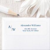 Simple Professional 2 Monogram Name Navy Blue Etiket (Insitu)