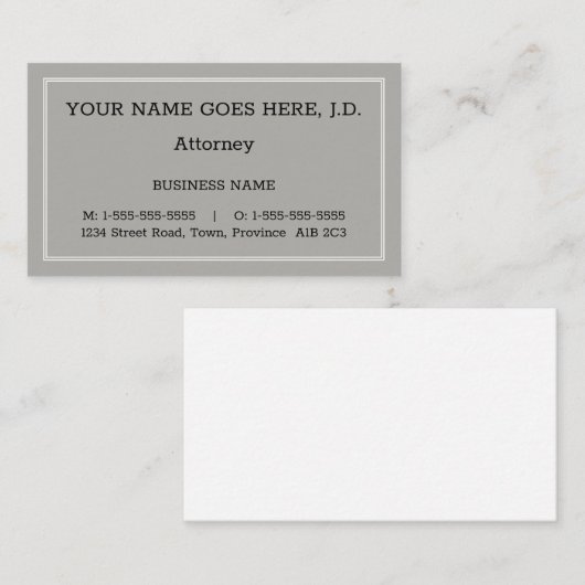 Simple Professional Attorney Visitekaartje (Voorkant / Achterkant)
