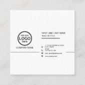 Simple Professional Black and White voeg uw Logo t Vierkante Visitekaartje (Voorkant)