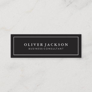 Simple Professional Black White Border Minimal Mini Visitekaartje