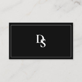 Simple Professional Black White Initials QR Code Visitekaartje