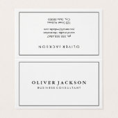 Simple Professional Black White-minimalist Visitekaartje (Buitenkant ongevouwen)