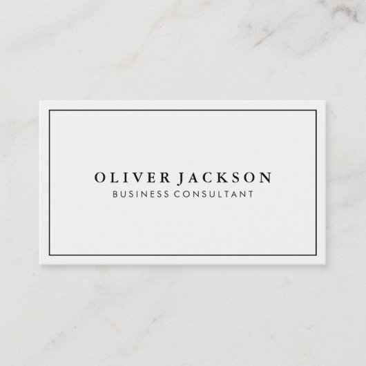 Simple Professional Black White-minimalist Visitekaartje (Voorkant)
