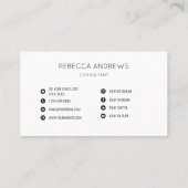 Simple Professional Business Logo White Visitekaartje (Achterkant)