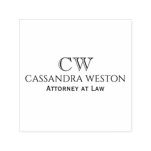 Simple Professional Business Name Title Initials Zelfinktende Stempel (Design)