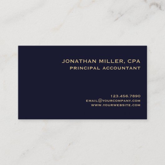 Simple Professional Classic Visitekaartje (Voorkant)