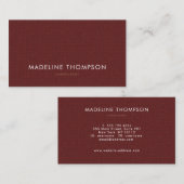 Simple Professional Cotton-messt tweed Maroon Visitekaartje (Voorkant / Achterkant)