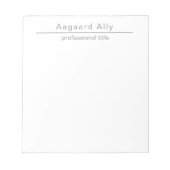 Simple Professional Custom Business Notes Notepad Notitieblok (Voorkant)