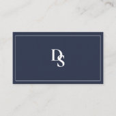 Simple Professional Dusty Blue Initials QR Code Visitekaartje (Voorkant)