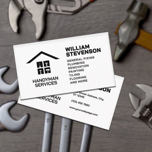 Simple professional handyman Business Card Visitekaartje