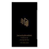 Simple Professional Home Ironing Service Black Magnetisch Visitekaartje (Voorkant Verticaal)