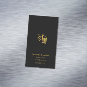 Simple Professional Home Ironing Service (zwart) Magnetisch Visitekaartje