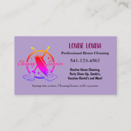Simple Professional House Cleaning Business Cards Visitekaartje