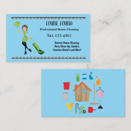 Simple Professional House Cleaning Business Cards Visitekaartje