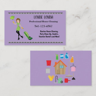 Simple Professional House Cleaning Business Cards Visitekaartje