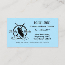Simple Professional House Cleaning Business Cards Visitekaartje